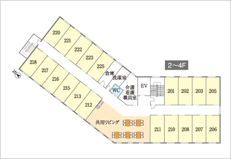 2～4階 間取り図